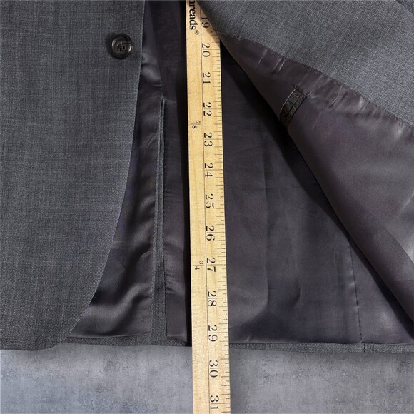 $395 RALPH LAUREN Mens Blazer 44S WOOL Gray Sport Coat Two Button Suit Jacket - Picture 11 of 15